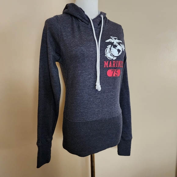 Grey/Red Marines 75 Hoodie, Women's S - Picture 10 of 13